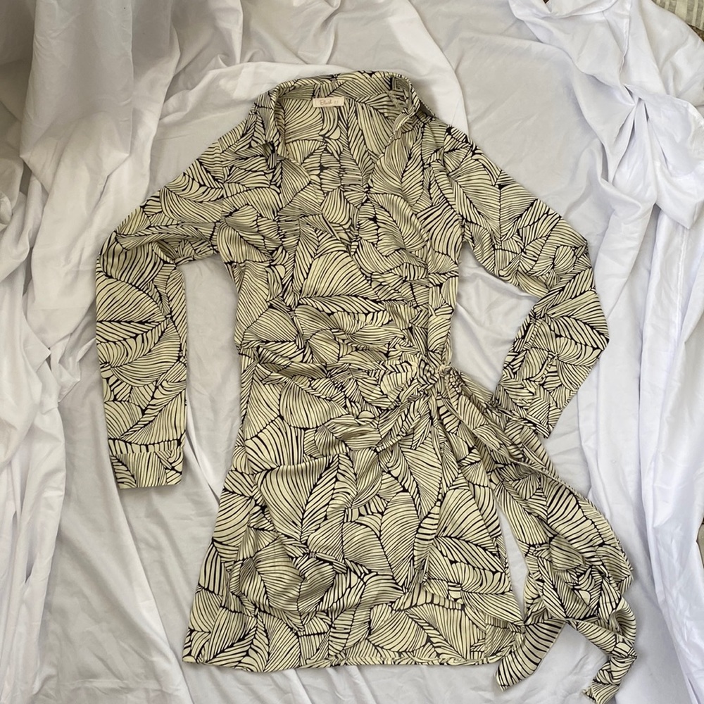 Faux wrap midi dress